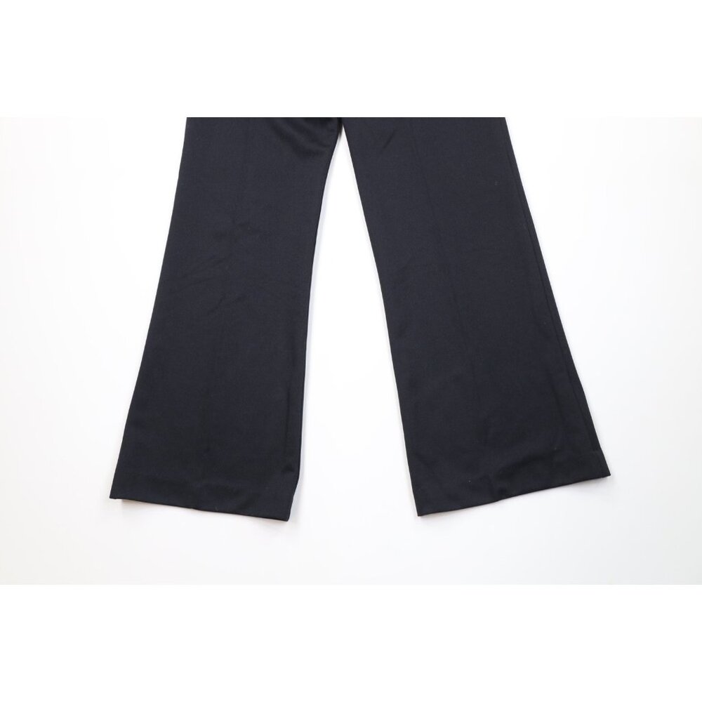 Vtg 60s 70s Streetwear Womens 14 Faded Knit Wide Leg Bell Bottoms Pants Black US - Picture 9 of 9